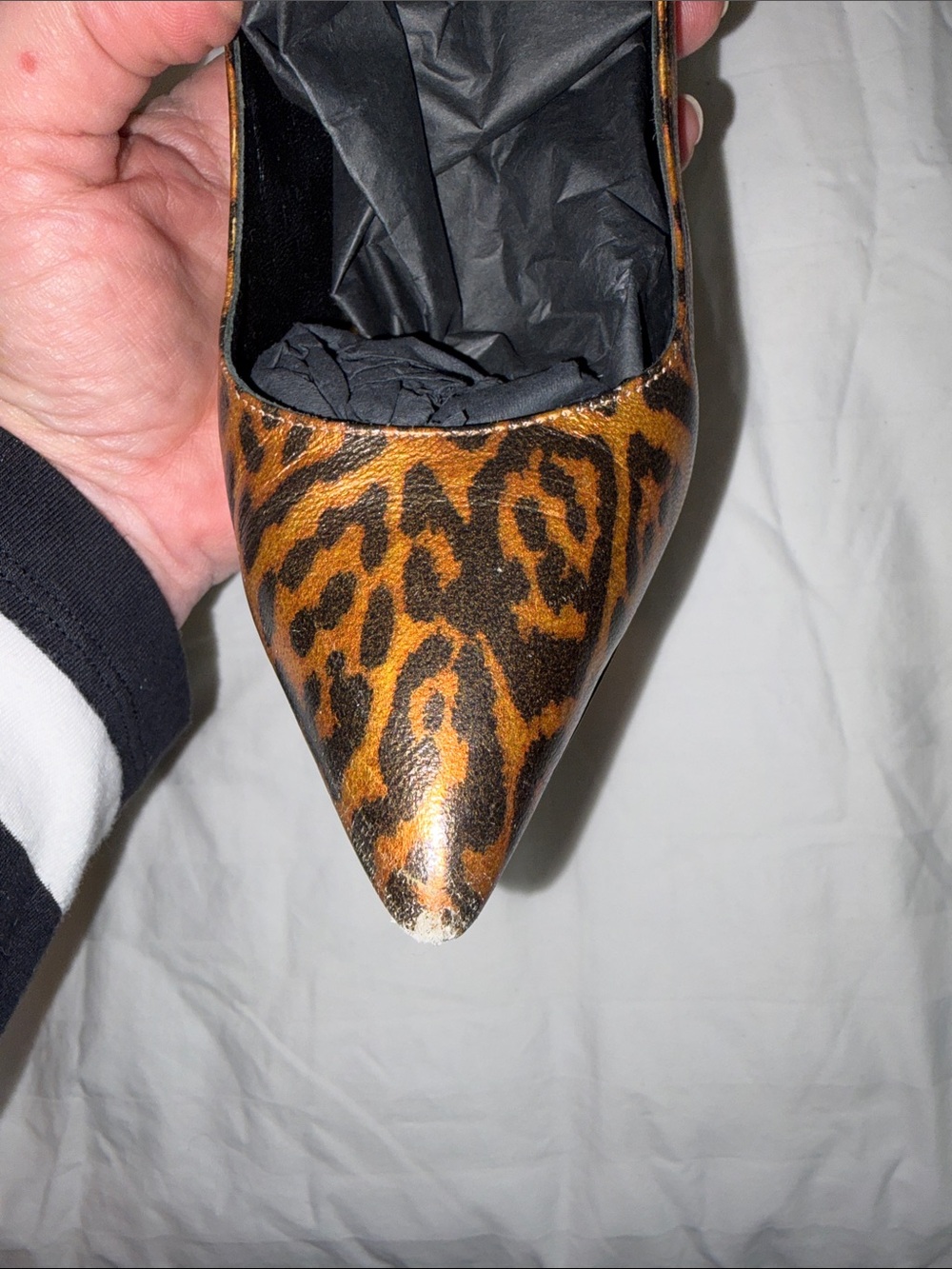 Saint Laurent Leopard Print Pointed Toe Pumps animal print SZ 36 - Picture 11 of 16
